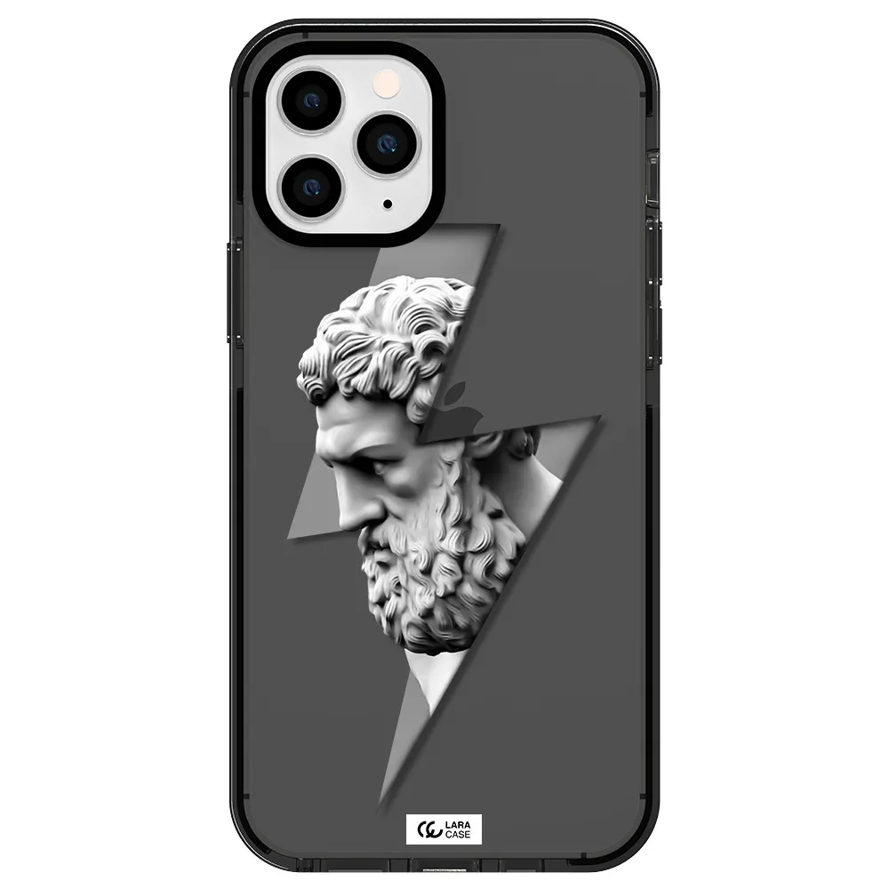 a statue of a man with a beard Apple iPhone 11 pro max impact Smoke Black Case