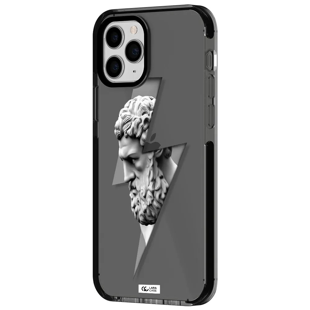a statue of a man with a beard Apple iPhone 11 pro max impact Smoke Black Case