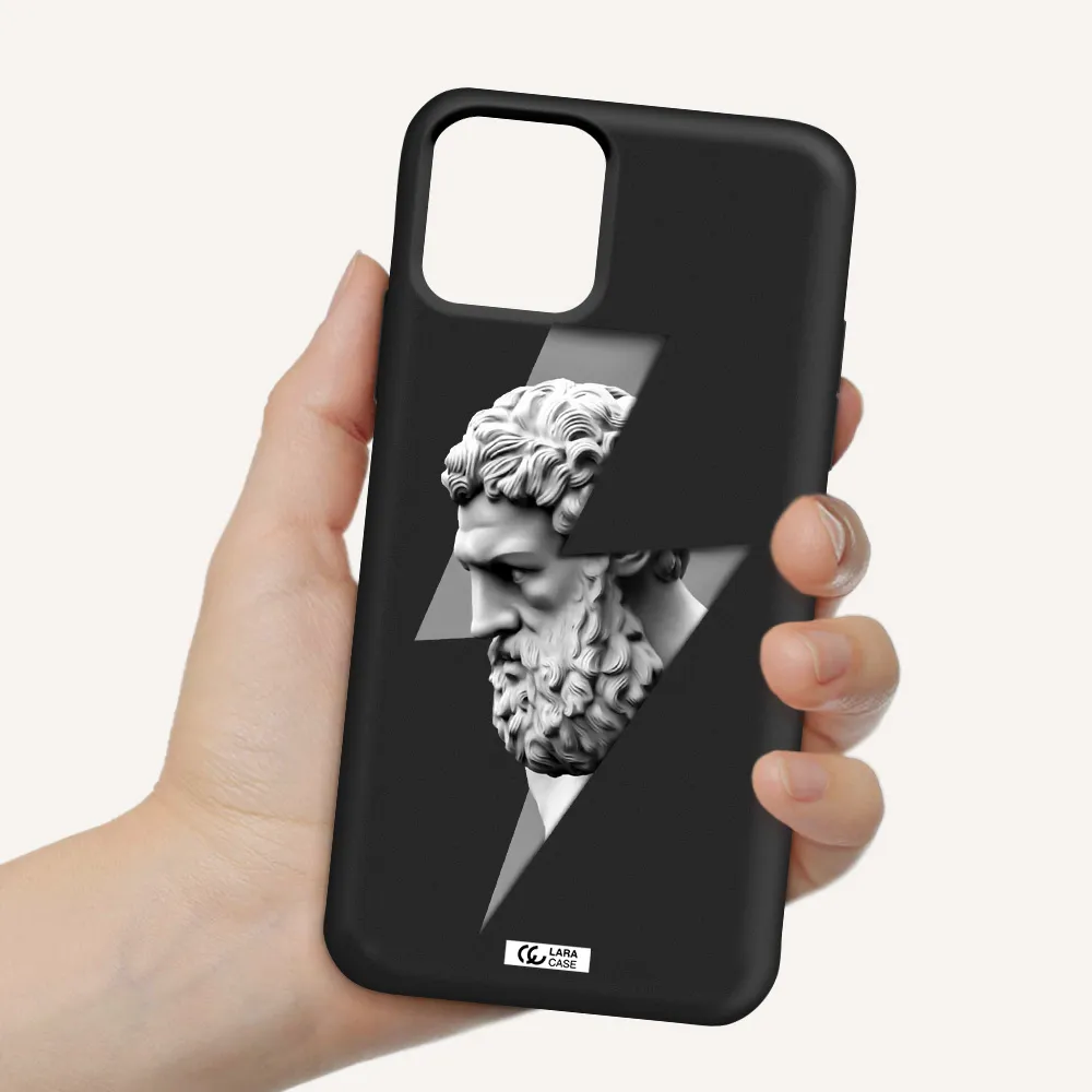 a statue of a man with a beard Apple iPhone 11 pro max Silicone black Case