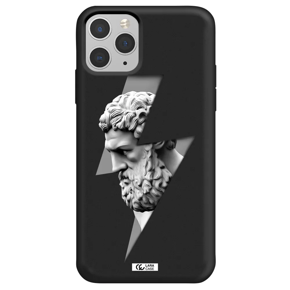 a statue of a man with a beard Apple iPhone 11 pro Silicone black Case