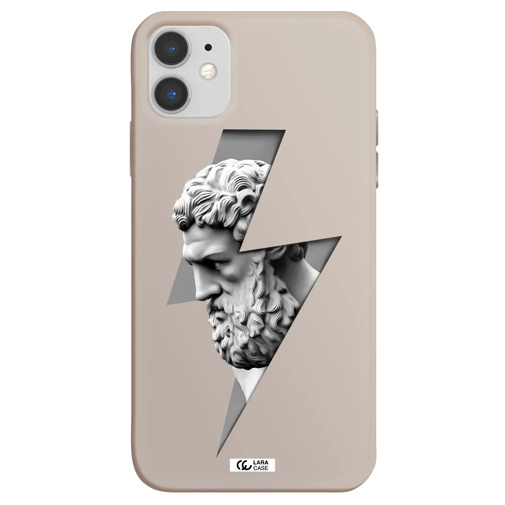 a statue of a man with a beard Apple iPhone 11 Silicone Stone Case