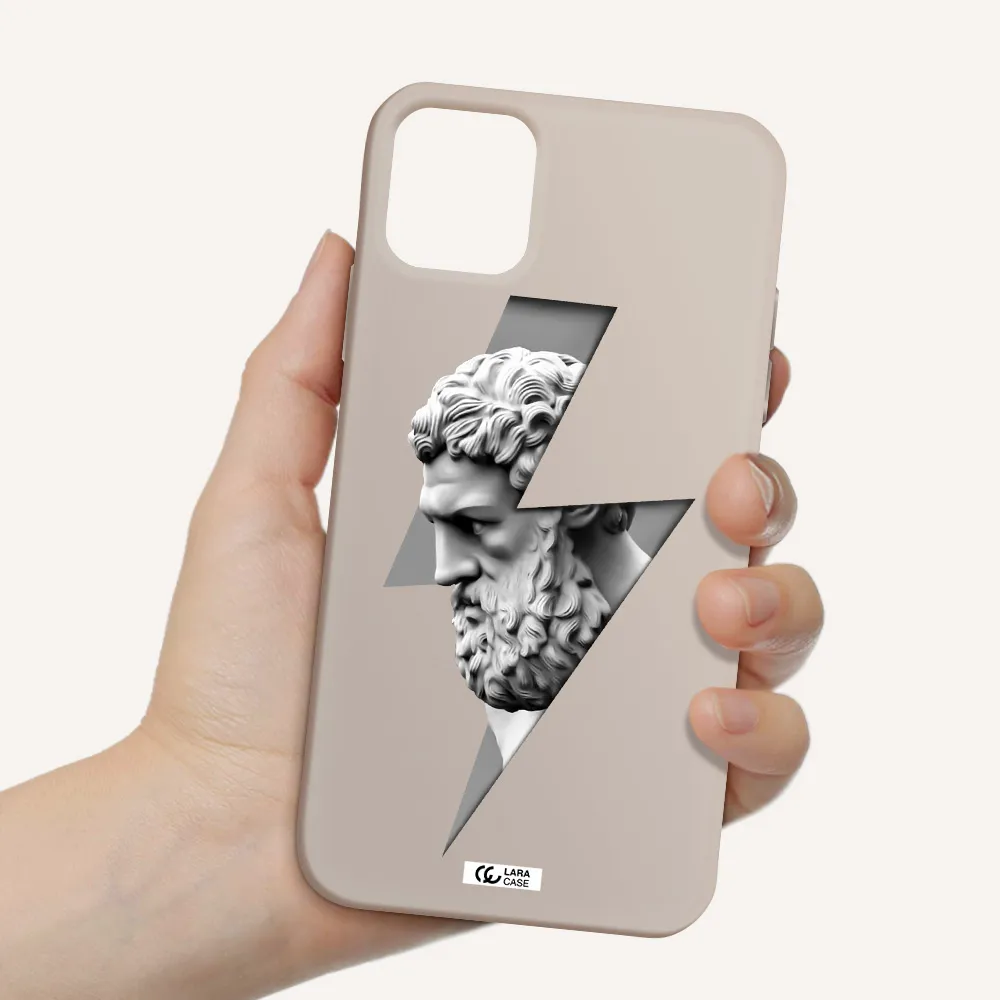 a statue of a man with a beard Apple iPhone 11 Silicone Stone Case