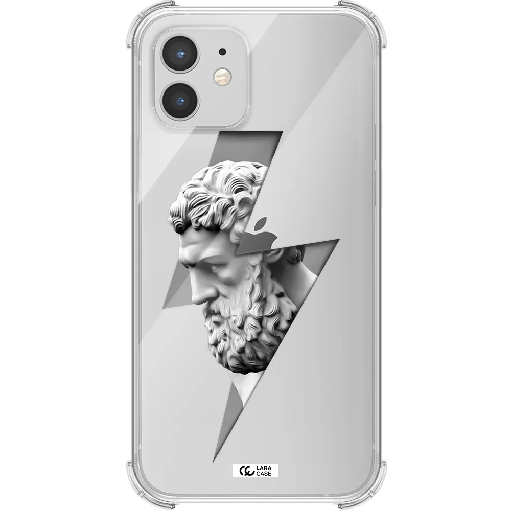 a statue of a man with a beard Apple iPhone 12 Clear PC Case