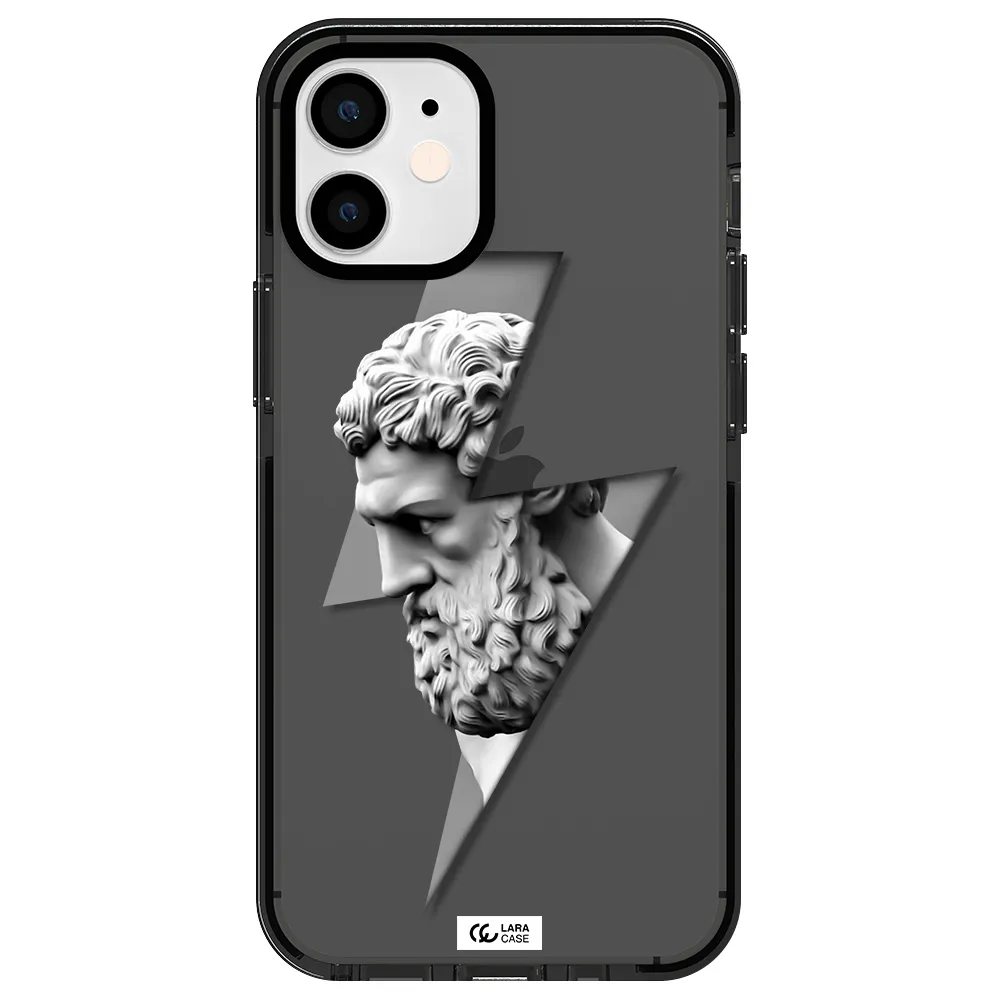 a statue of a man with a beard Apple iPhone 12 mini impact Smoke Black Case