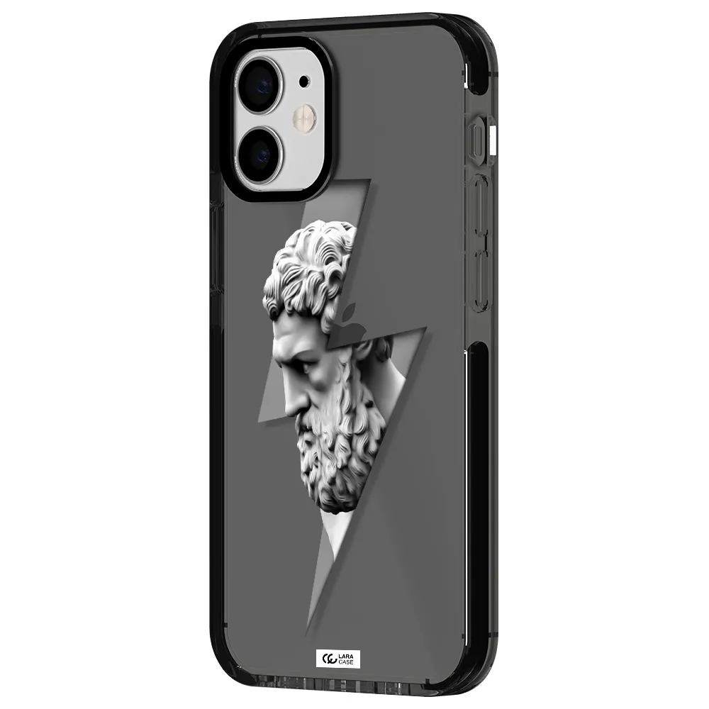 a statue of a man with a beard Apple iPhone 12 mini impact Smoke Black Case