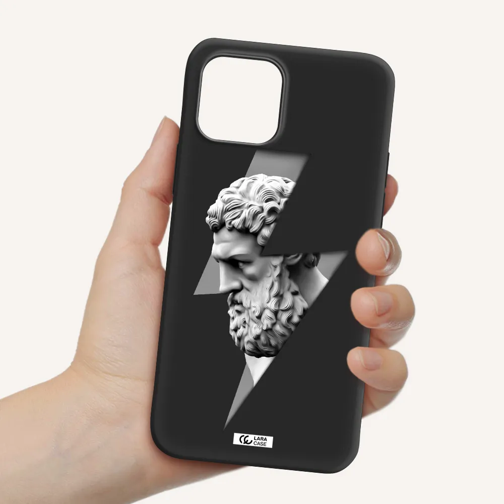 a statue of a man with a beard Apple iPhone 12 mini Silicone black Case
