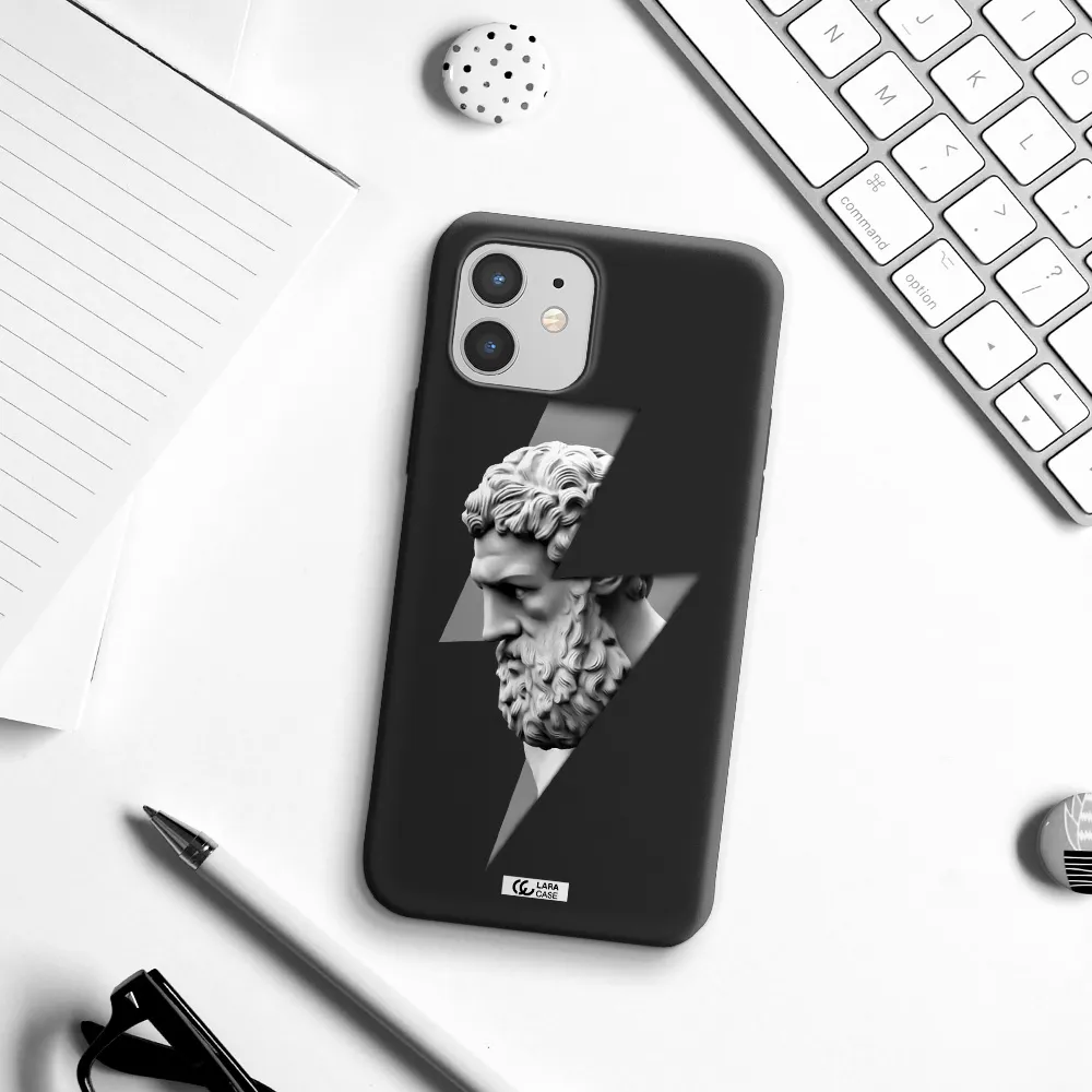 a statue of a man with a beard Apple iPhone 12 mini Silicone black Case