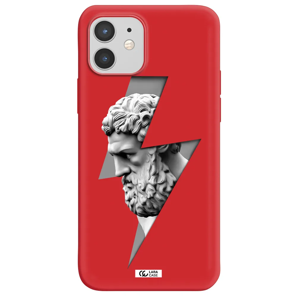 a statue of a man with a beard Apple iPhone 12 mini Silicone Imperial Red Case