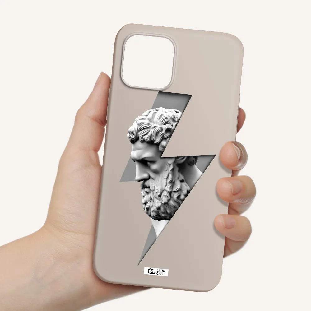 a statue of a man with a beard Apple iPhone 12 mini Silicone Stone Case
