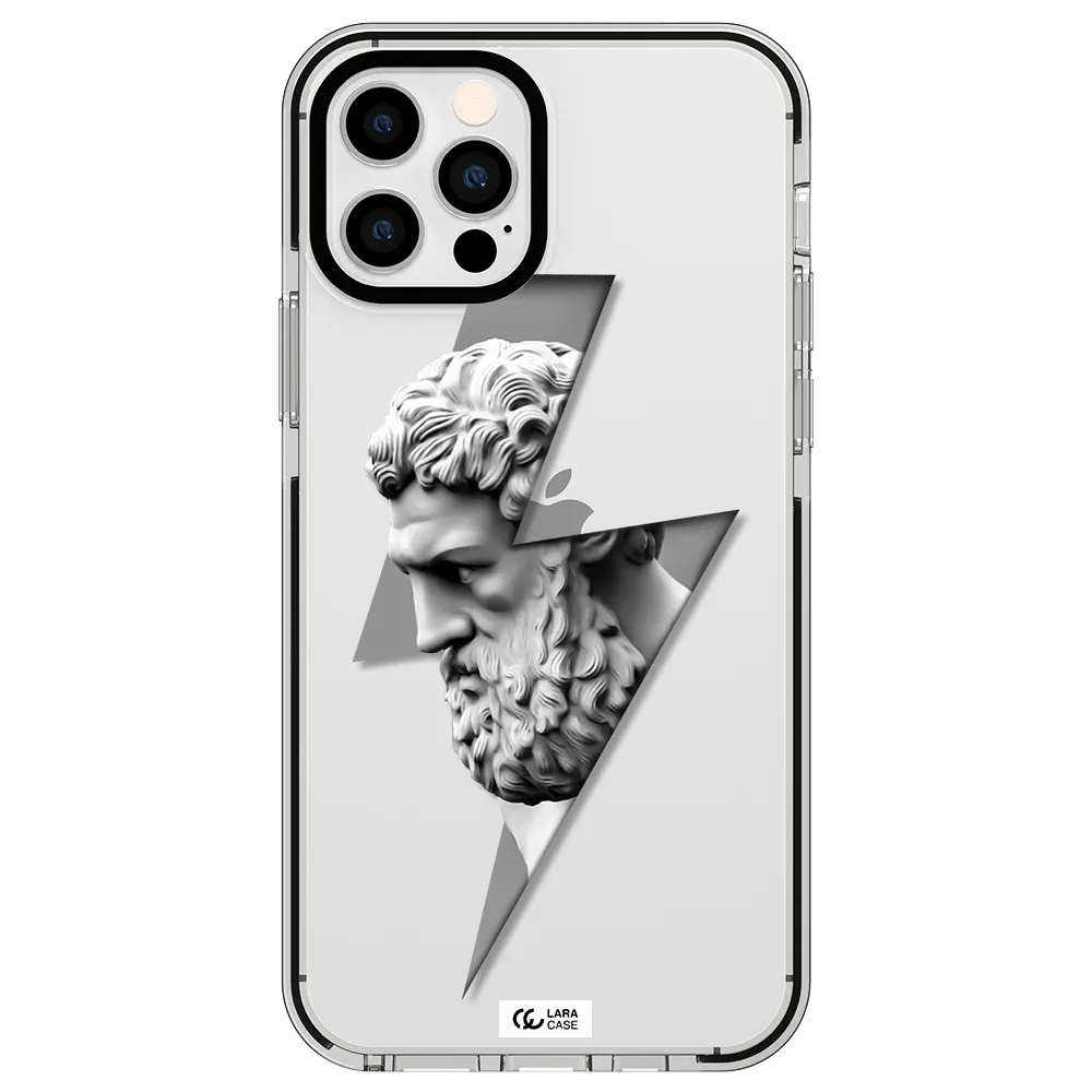 a statue of a man with a beard Apple iPhone 12 pro impact black border Case