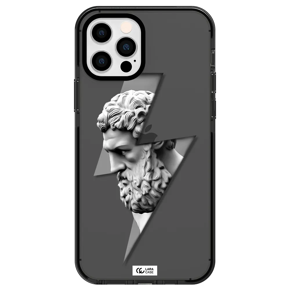 a statue of a man with a beard Apple iPhone 12 pro impact Smoke Black Case