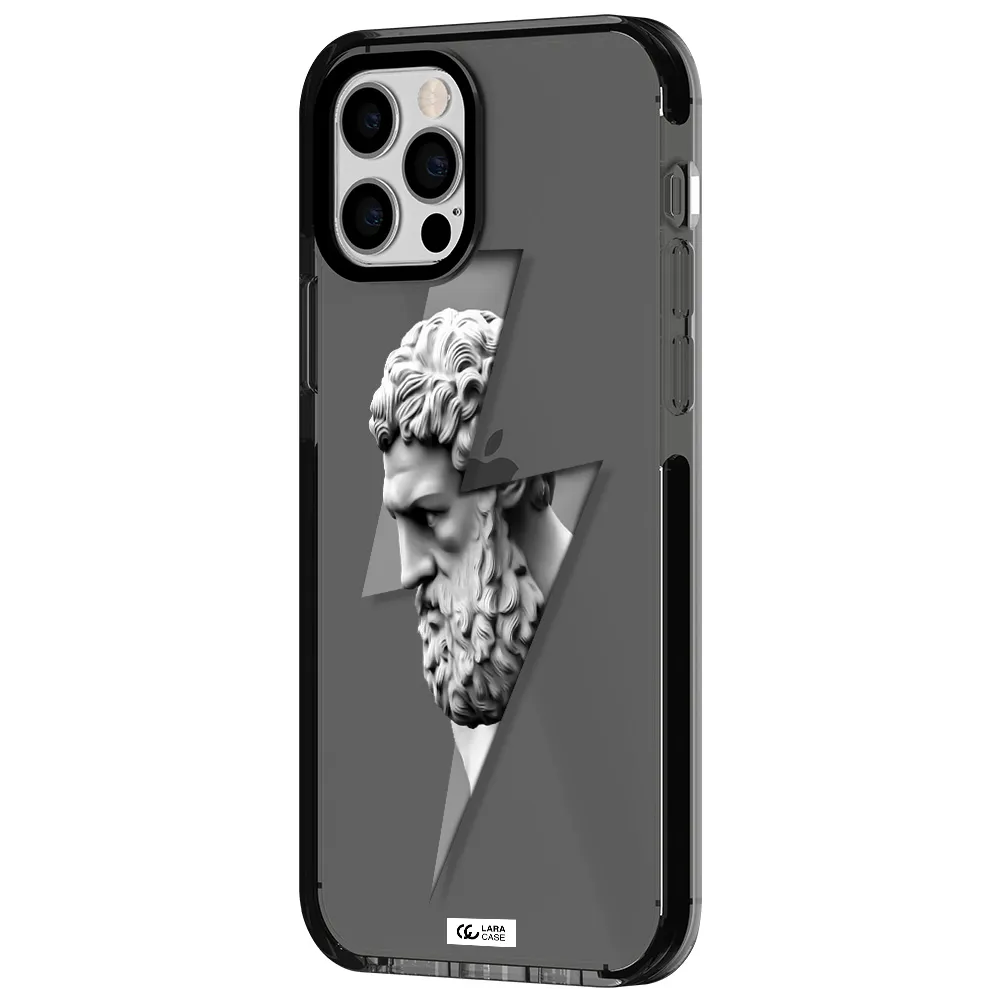 a statue of a man with a beard Apple iPhone 12 pro impact Smoke Black Case