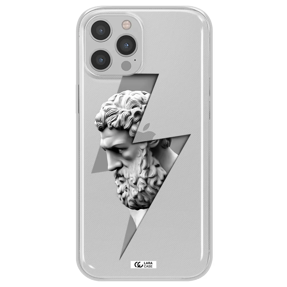 a statue of a man with a beard Apple iPhone 12 pro max Clear TPU Case