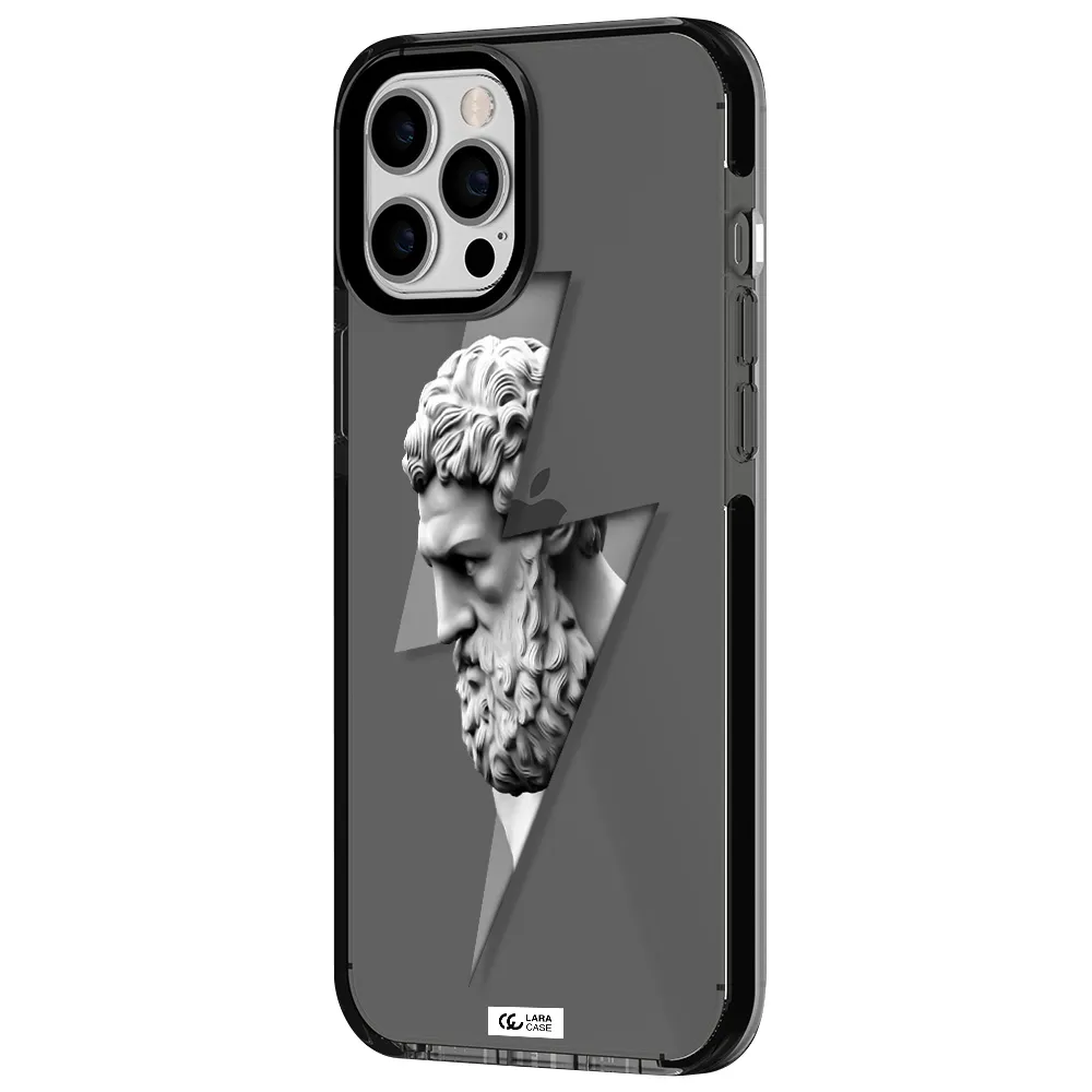 a statue of a man with a beard Apple iPhone 12 pro max impact Smoke Black Case