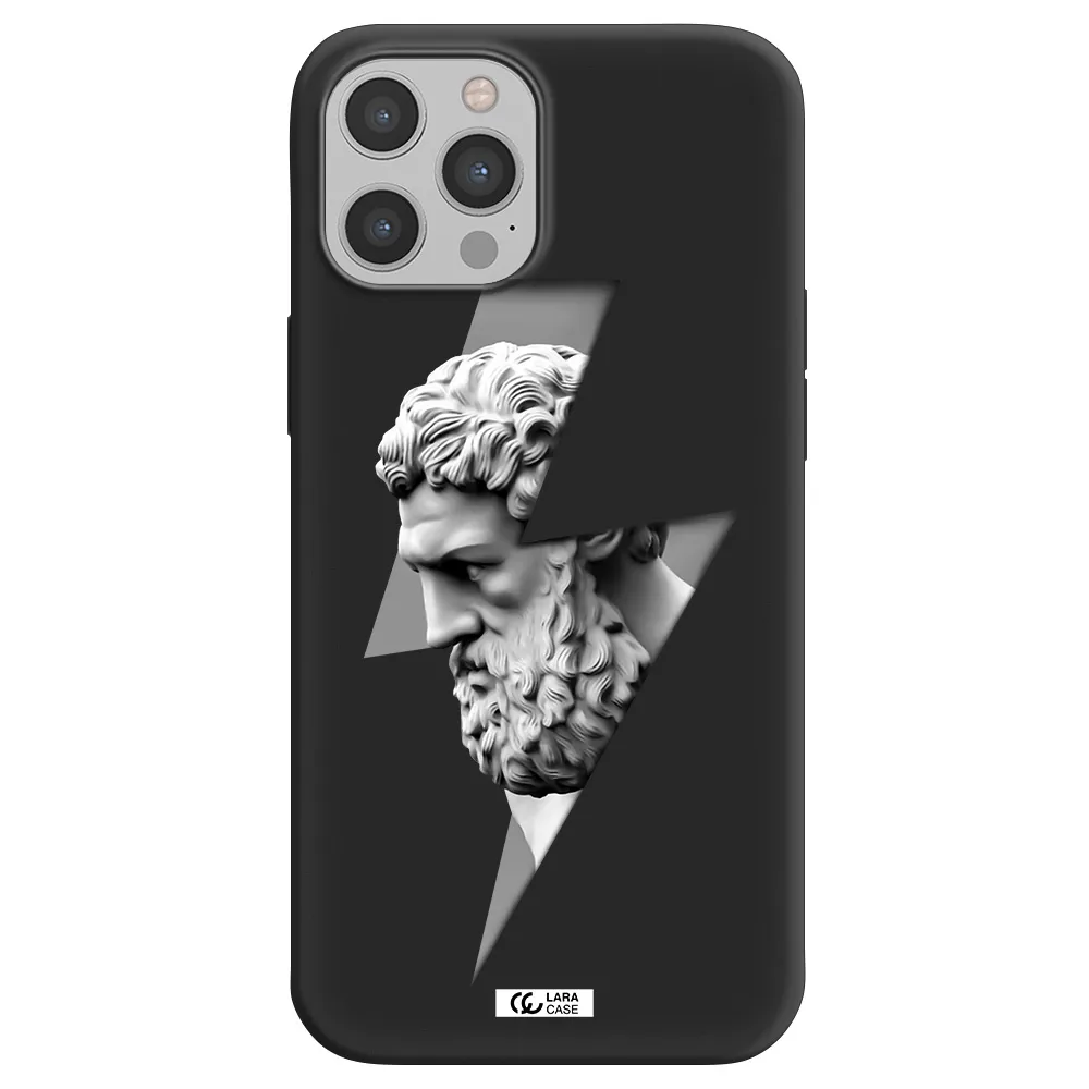 a statue of a man with a beard Apple iPhone 12 pro max Silicone black Case