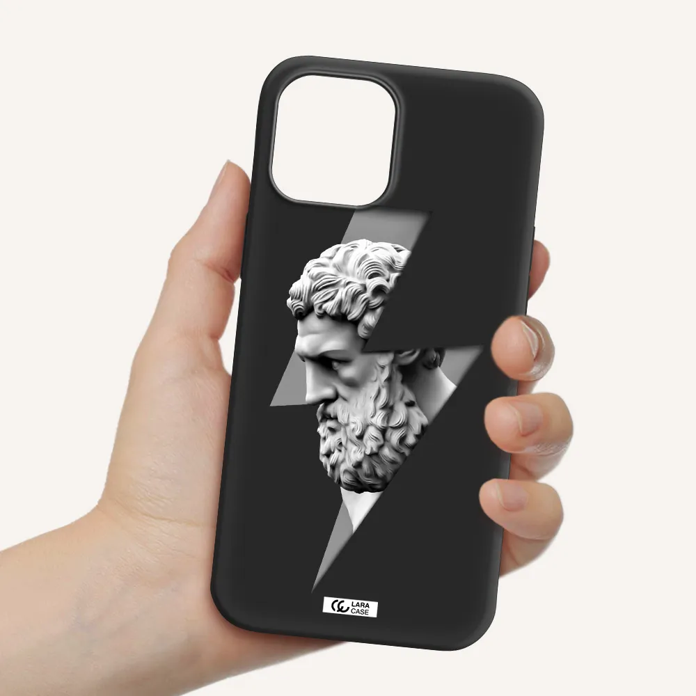 a statue of a man with a beard Apple iPhone 12 pro max Silicone black Case