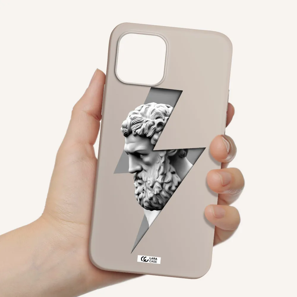 a statue of a man with a beard Apple iPhone 12 Silicone Stone Case