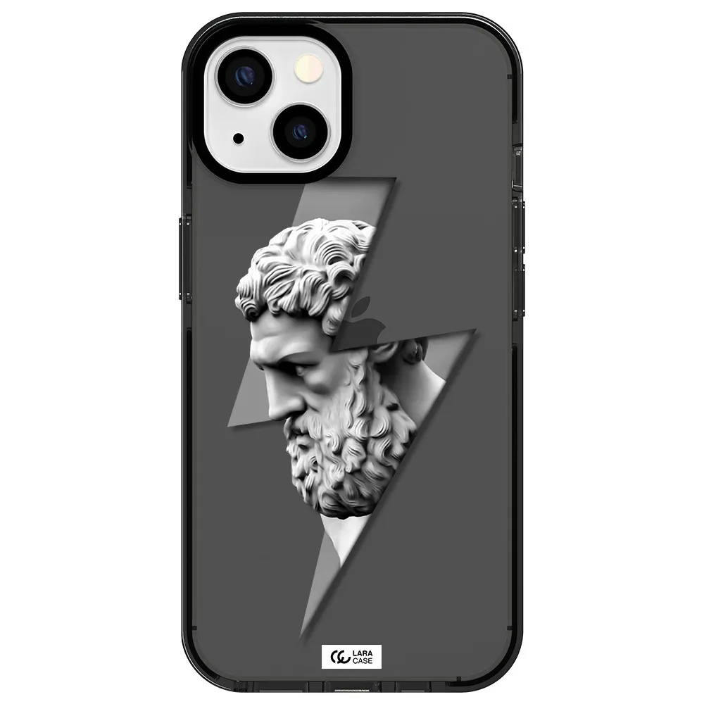 a statue of a man with a beard Apple iPhone 13 impact Smoke Black Case