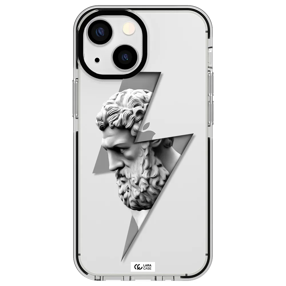 a statue of a man with a beard Apple iPhone 13 mini impact black border Case