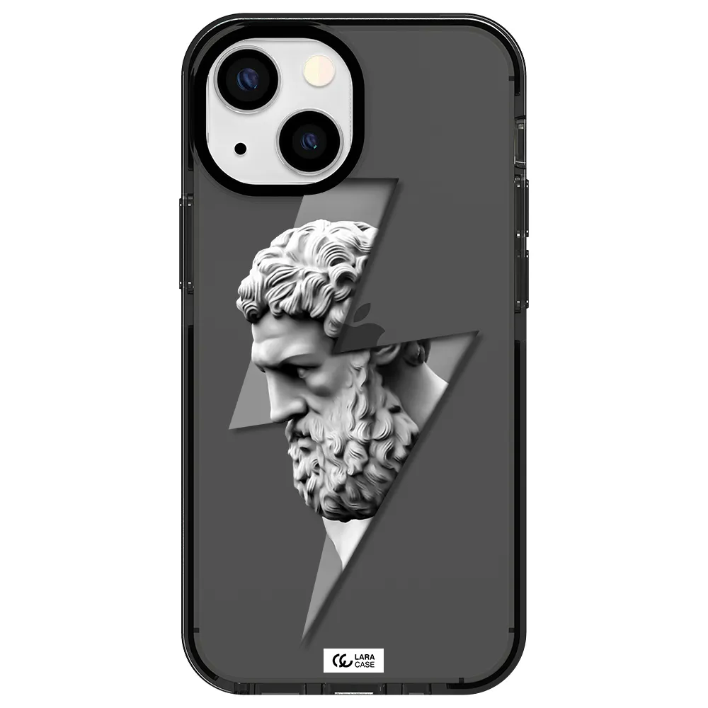 a statue of a man with a beard Apple iPhone 13 mini impact Smoke Black Case