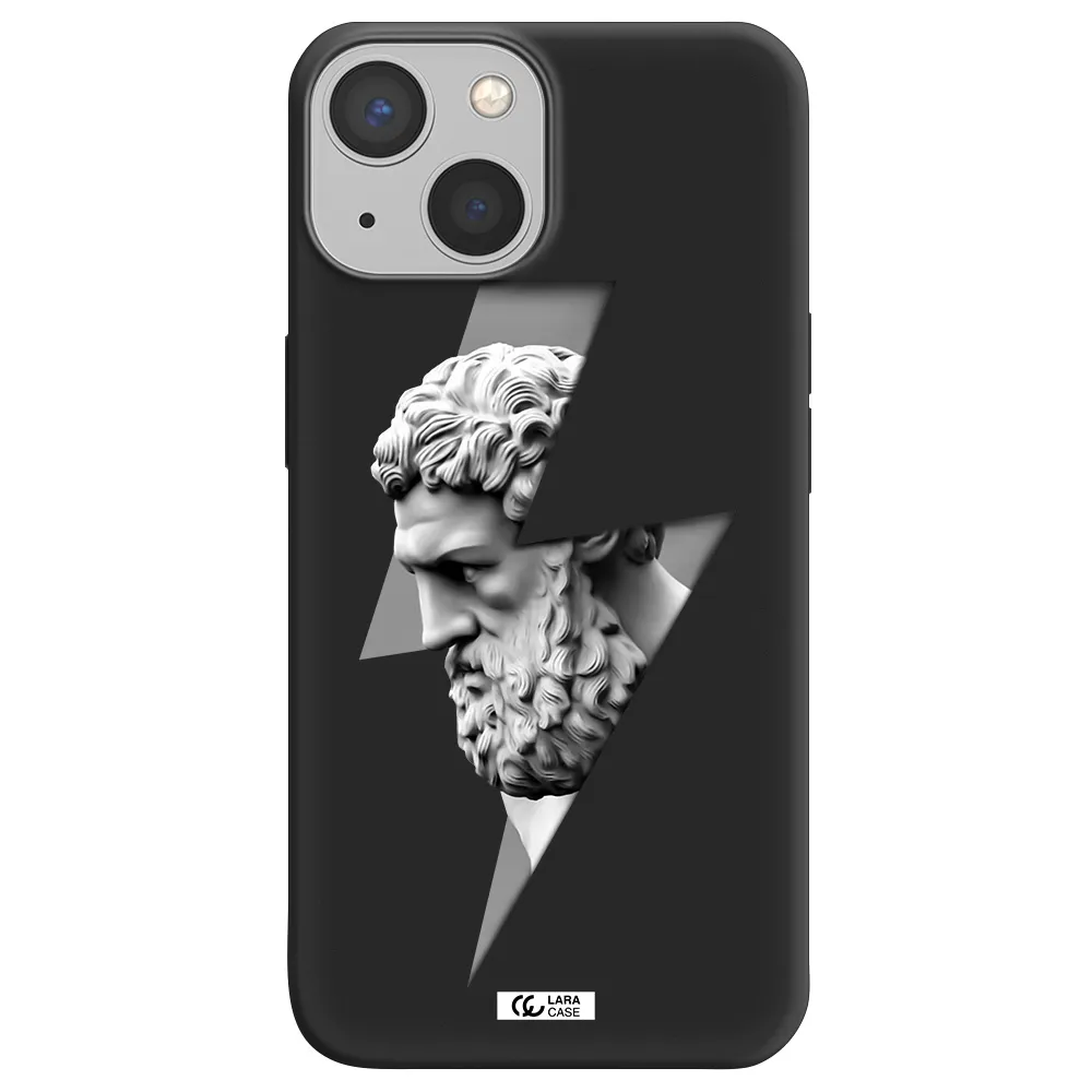 a statue of a man with a beard Apple iPhone 13 mini Silicone black Case