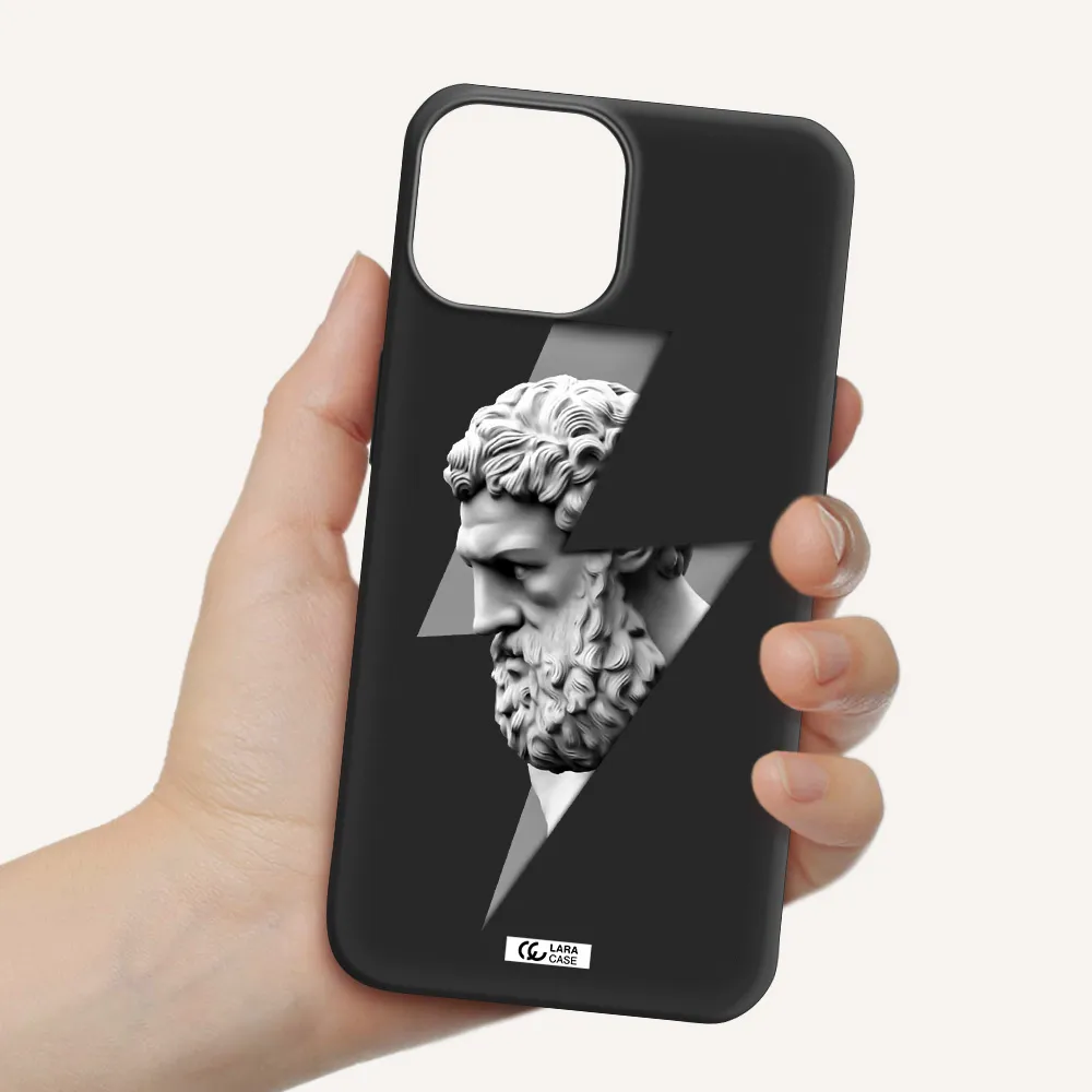 a statue of a man with a beard Apple iPhone 13 mini Silicone black Case