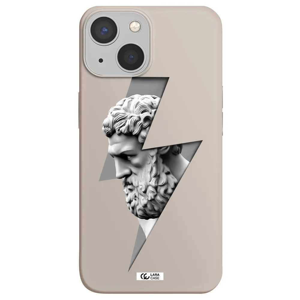 a statue of a man with a beard Apple iPhone 13 mini Silicone Stone Case