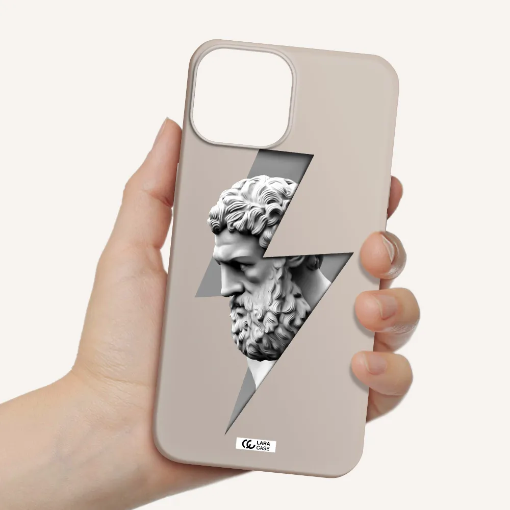 a statue of a man with a beard Apple iPhone 13 mini Silicone Stone Case