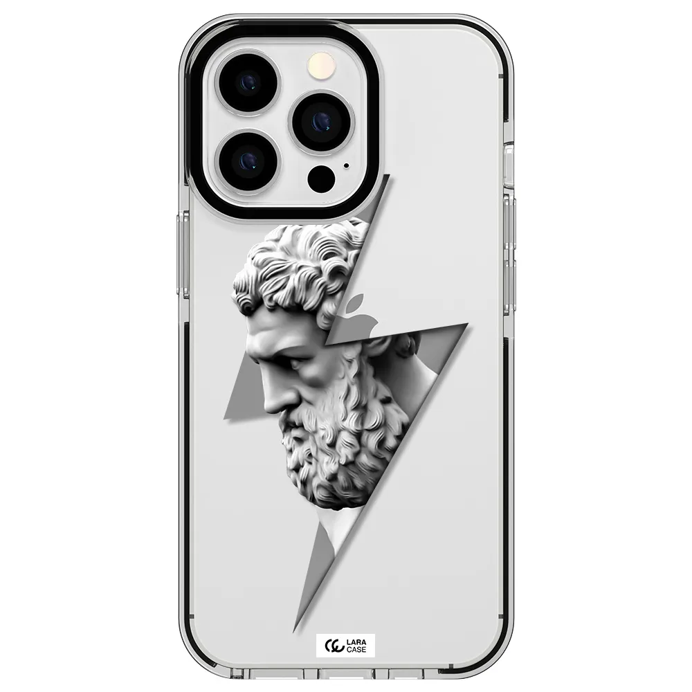 a statue of a man with a beard Apple iPhone 13 Pro impact black border Case