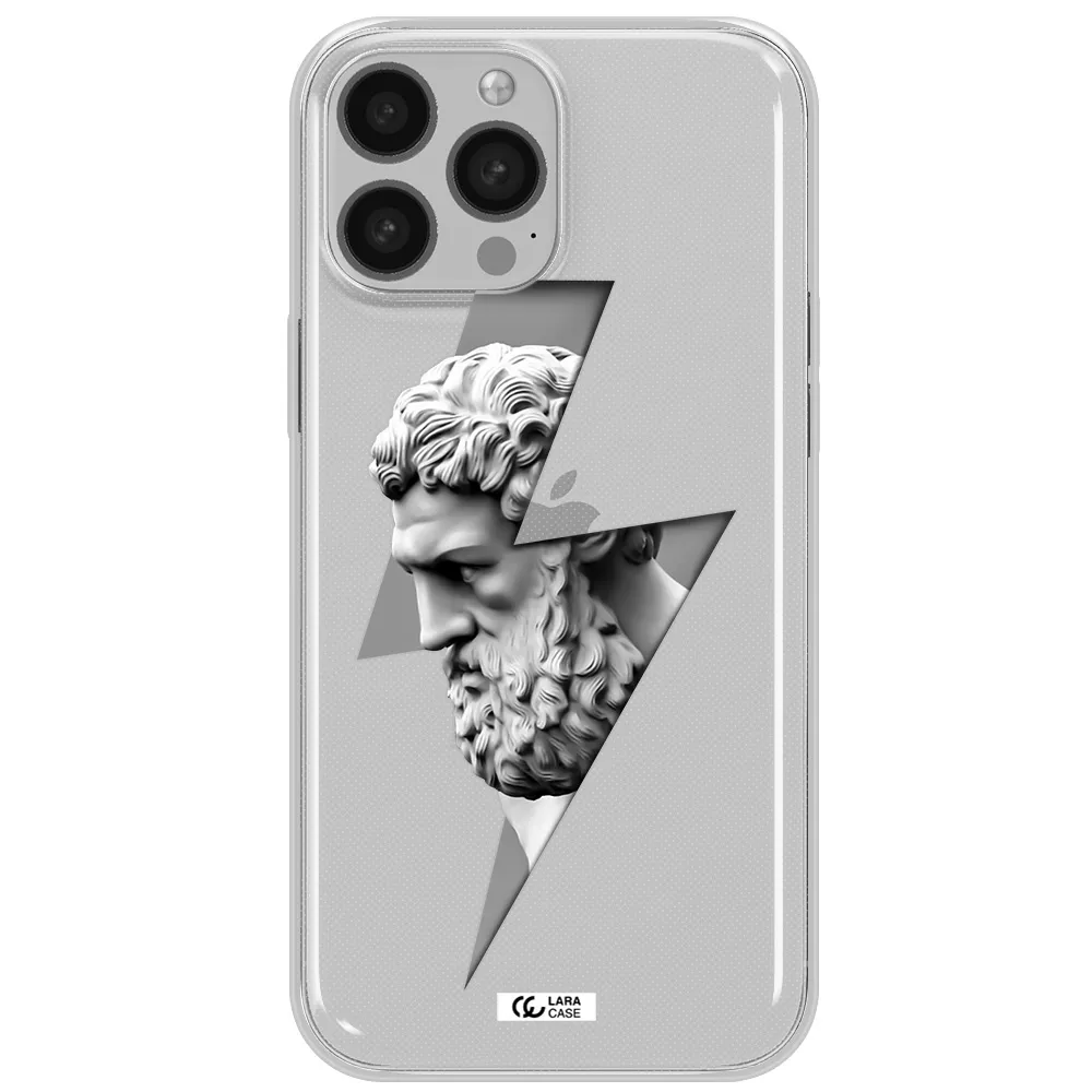 a statue of a man with a beard Apple iPhone 13 Pro Max Clear TPU Case