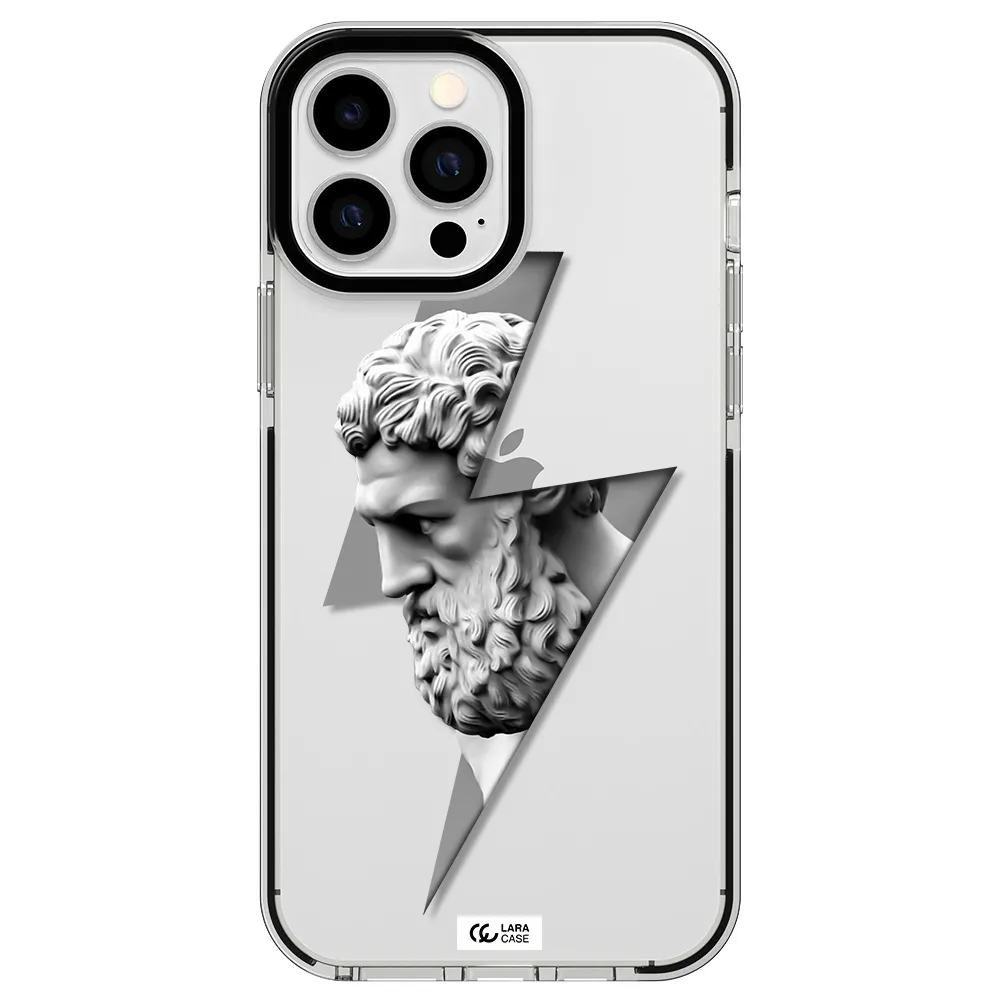 a statue of a man with a beard Apple iPhone 13 Pro Max impact black border Case