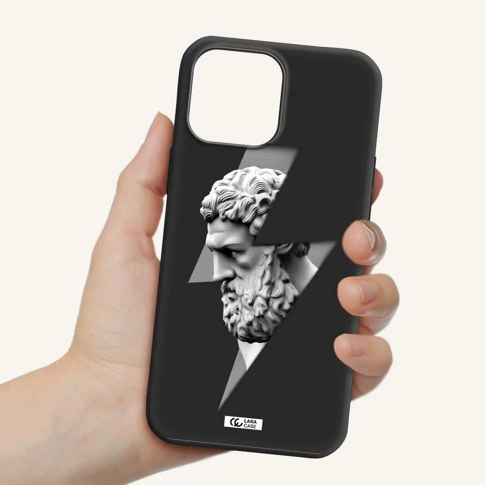 a statue of a man with a beard Apple iPhone 13 Pro Silicone black Case