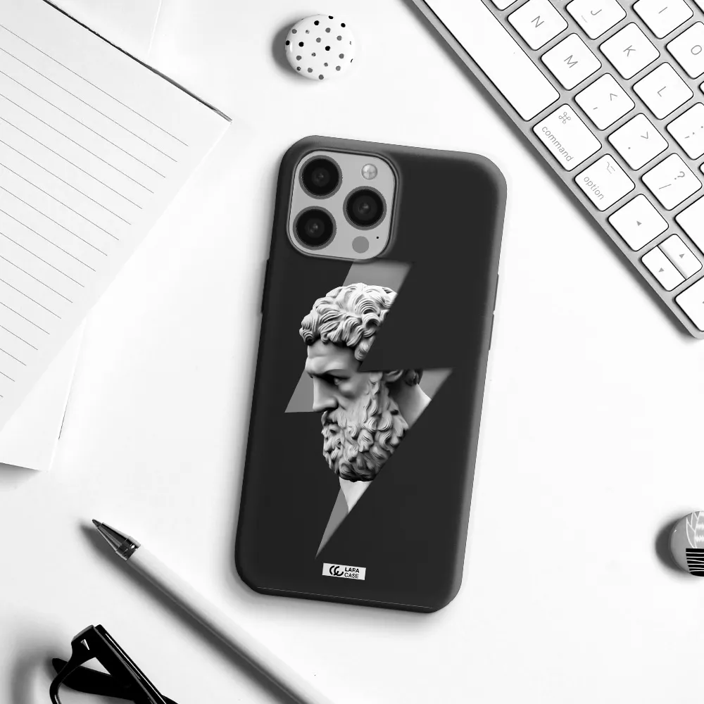 a statue of a man with a beard Apple iPhone 13 Pro Silicone black Case