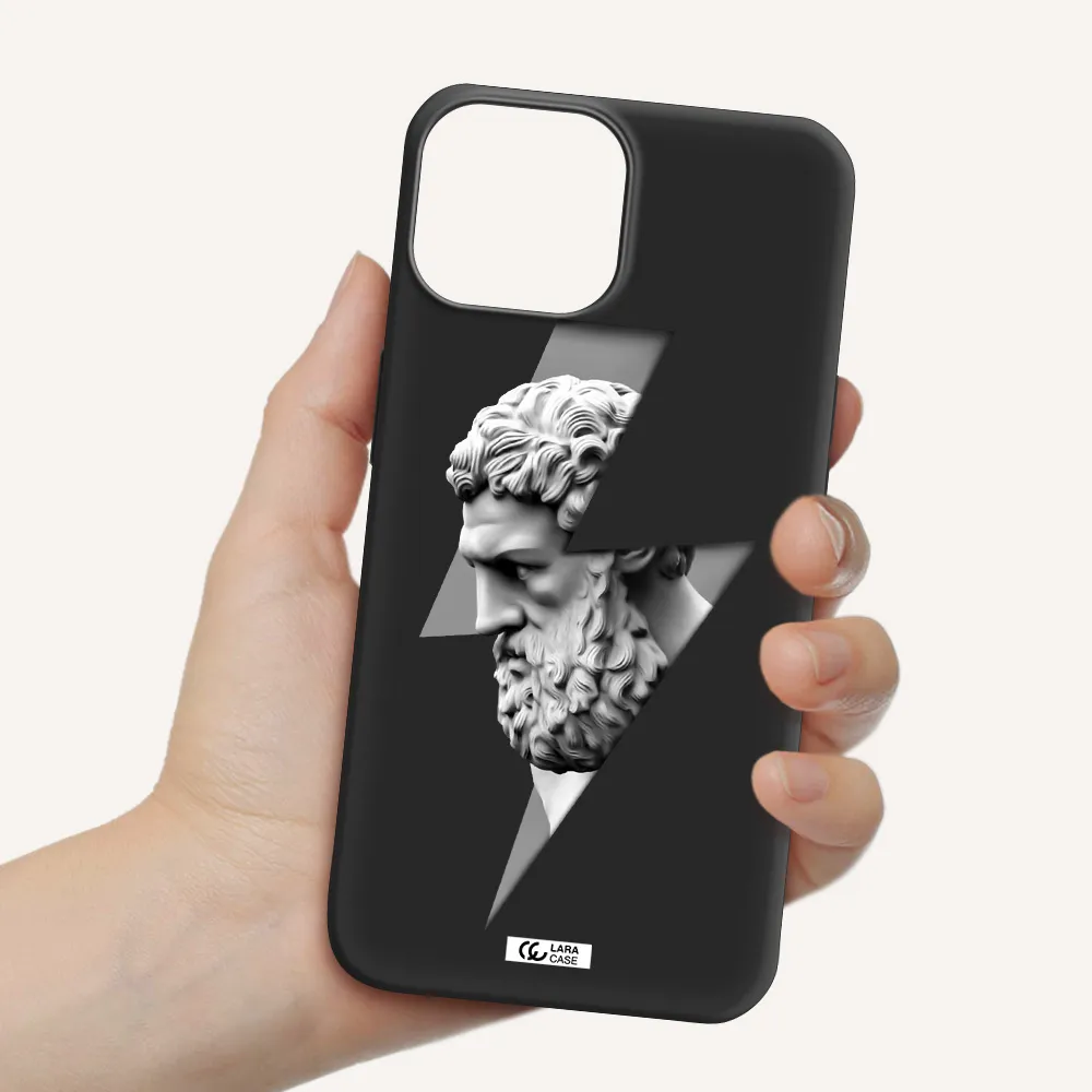 a statue of a man with a beard Apple iPhone 13 Silicone black Case