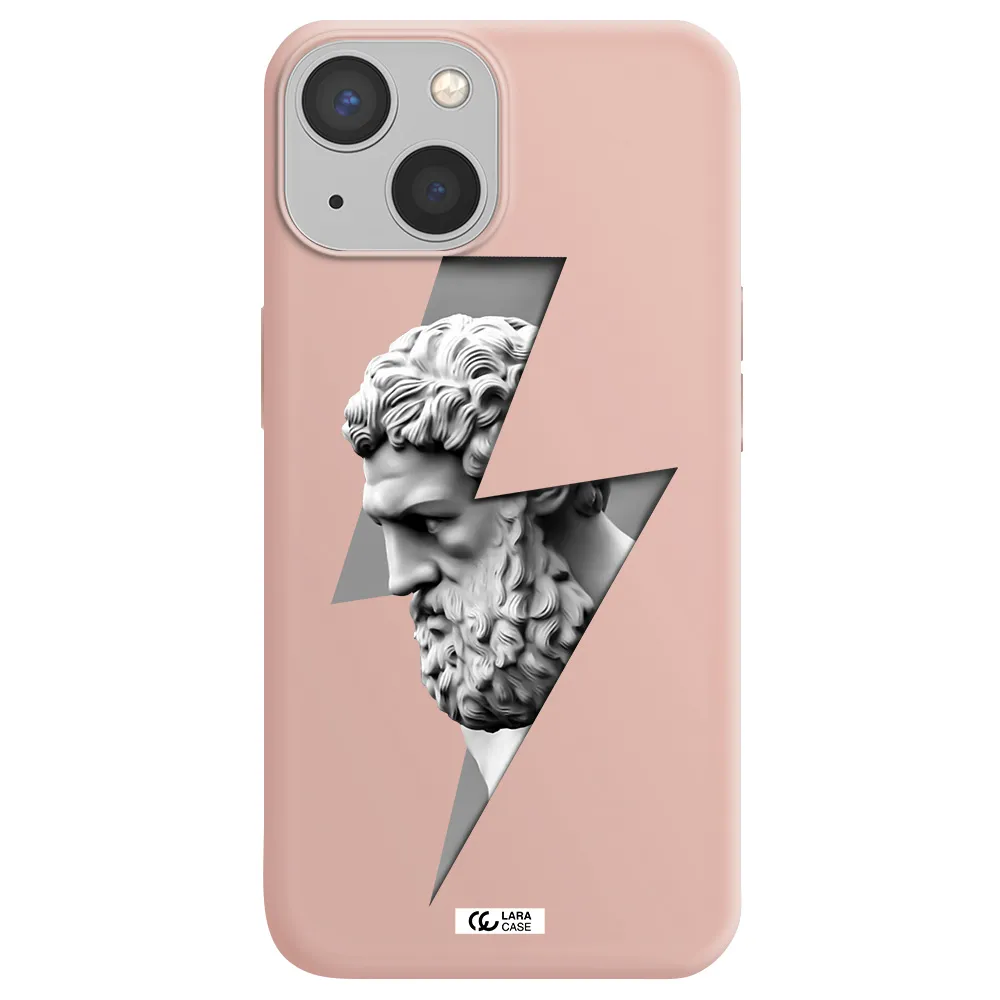 a statue of a man with a beard Apple iPhone 13 Silicone pastel pink Case