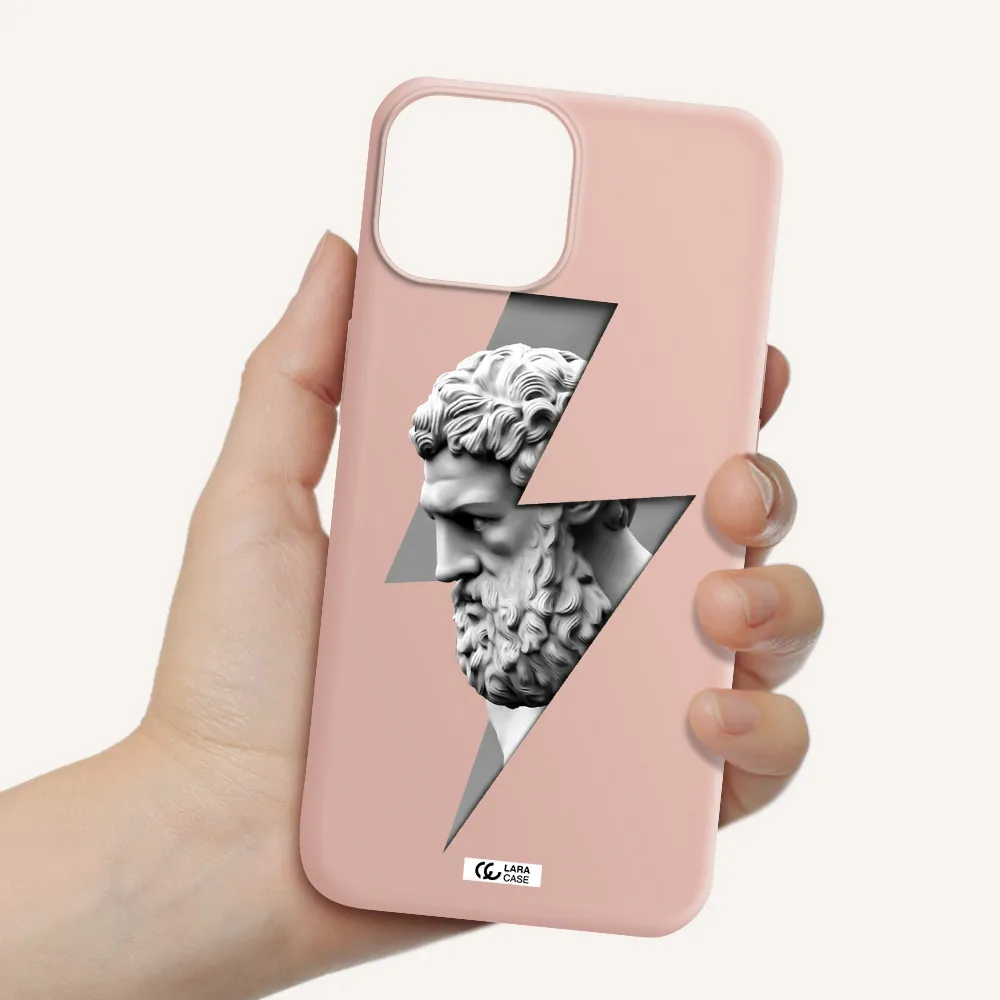 a statue of a man with a beard Apple iPhone 13 Silicone pastel pink Case