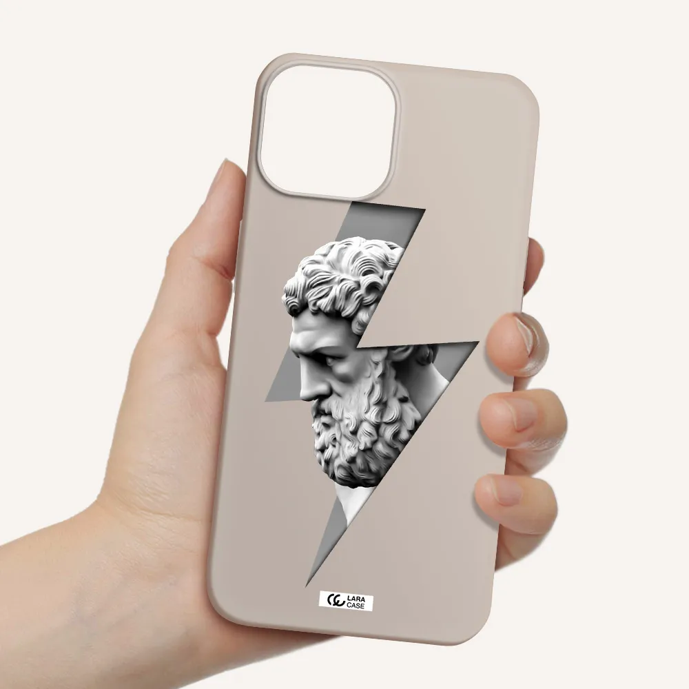 a statue of a man with a beard Apple iPhone 13 Silicone Stone Case