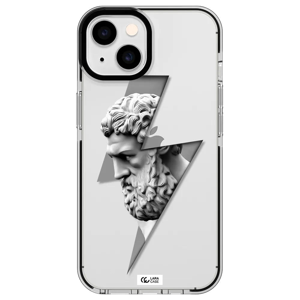 a statue of a man with a beard Apple iPhone 14 impact black border Case