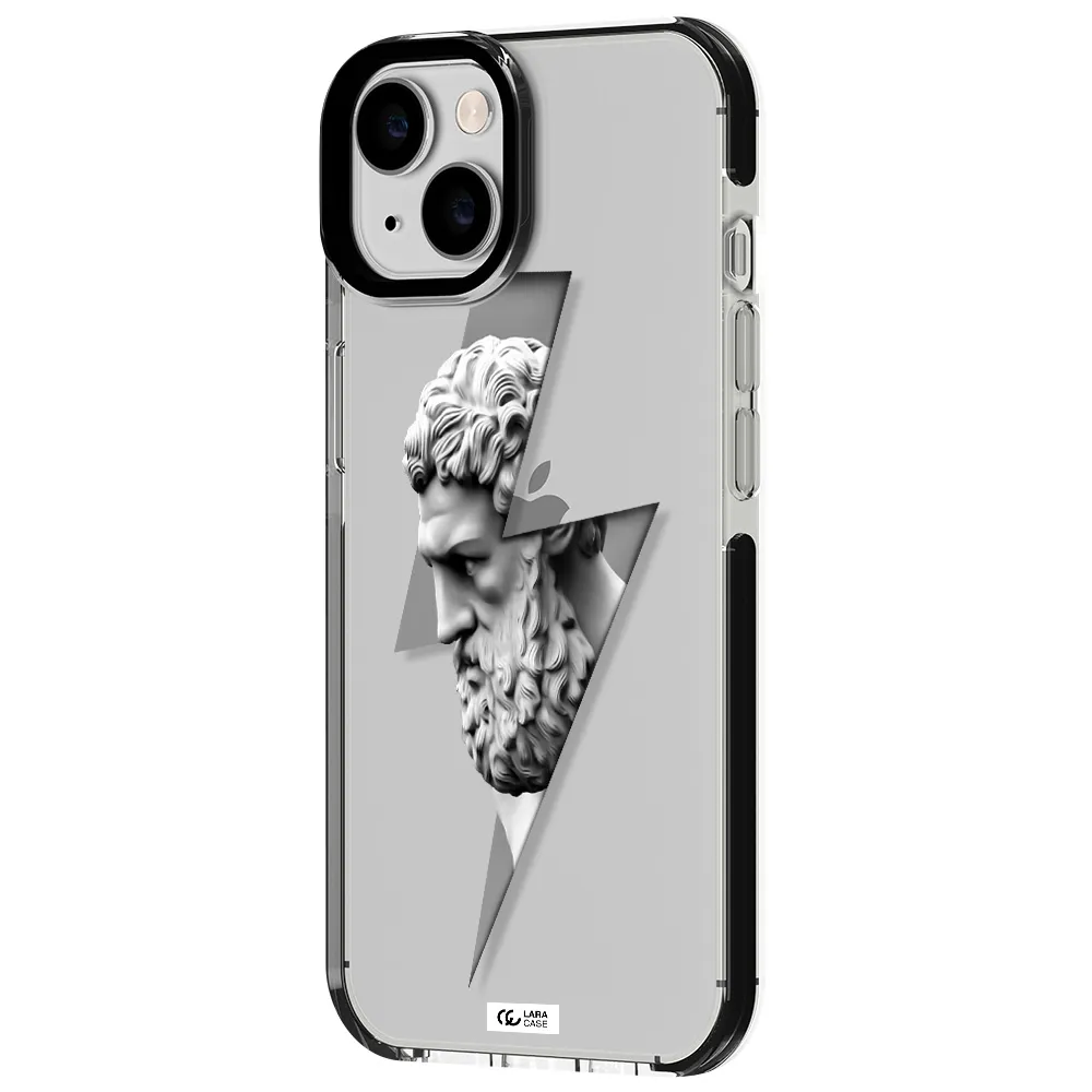 a statue of a man with a beard Apple iPhone 14 impact black border Case