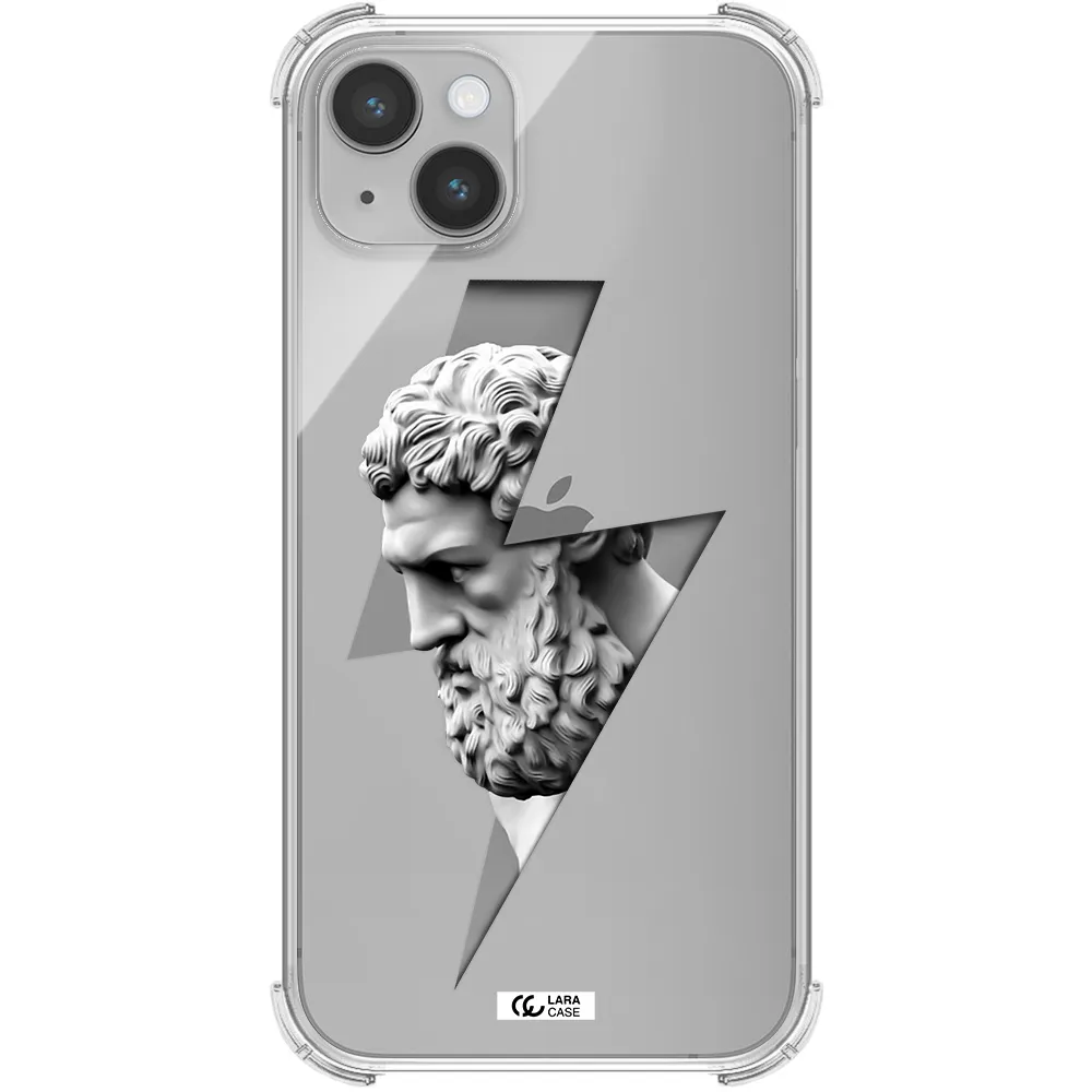 a statue of a man with a beard Apple iPhone 14 plus Clear PC Case