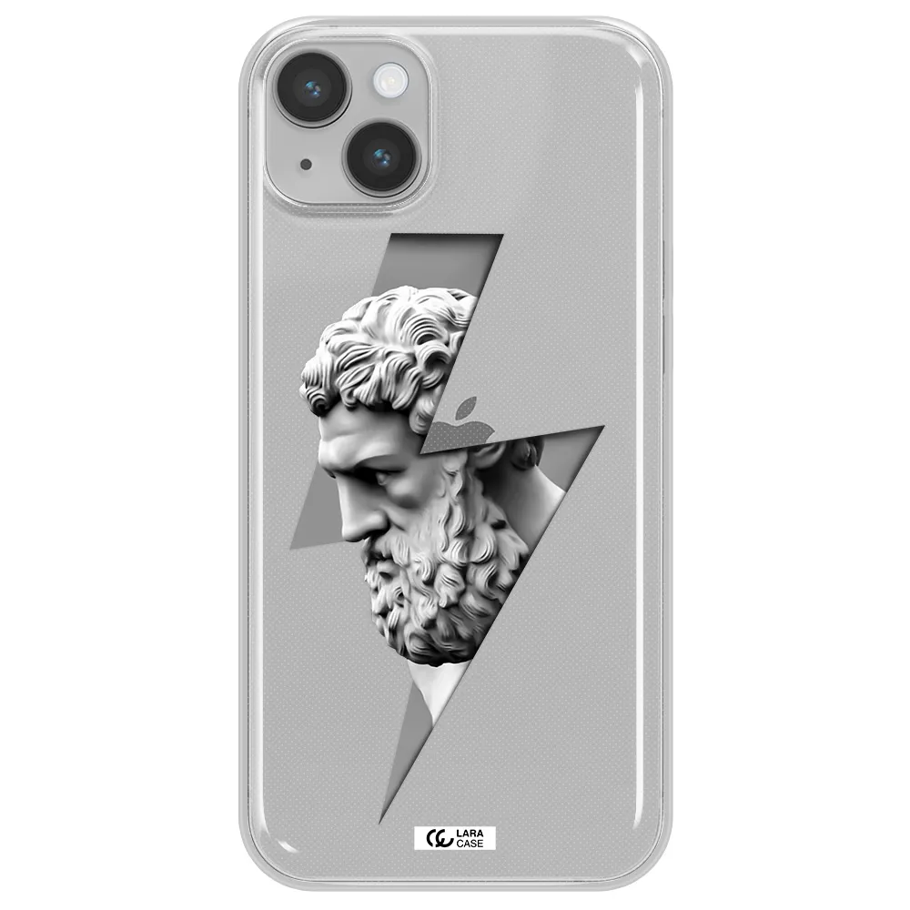 a statue of a man with a beard Apple iPhone 14 plus Clear TPU Case