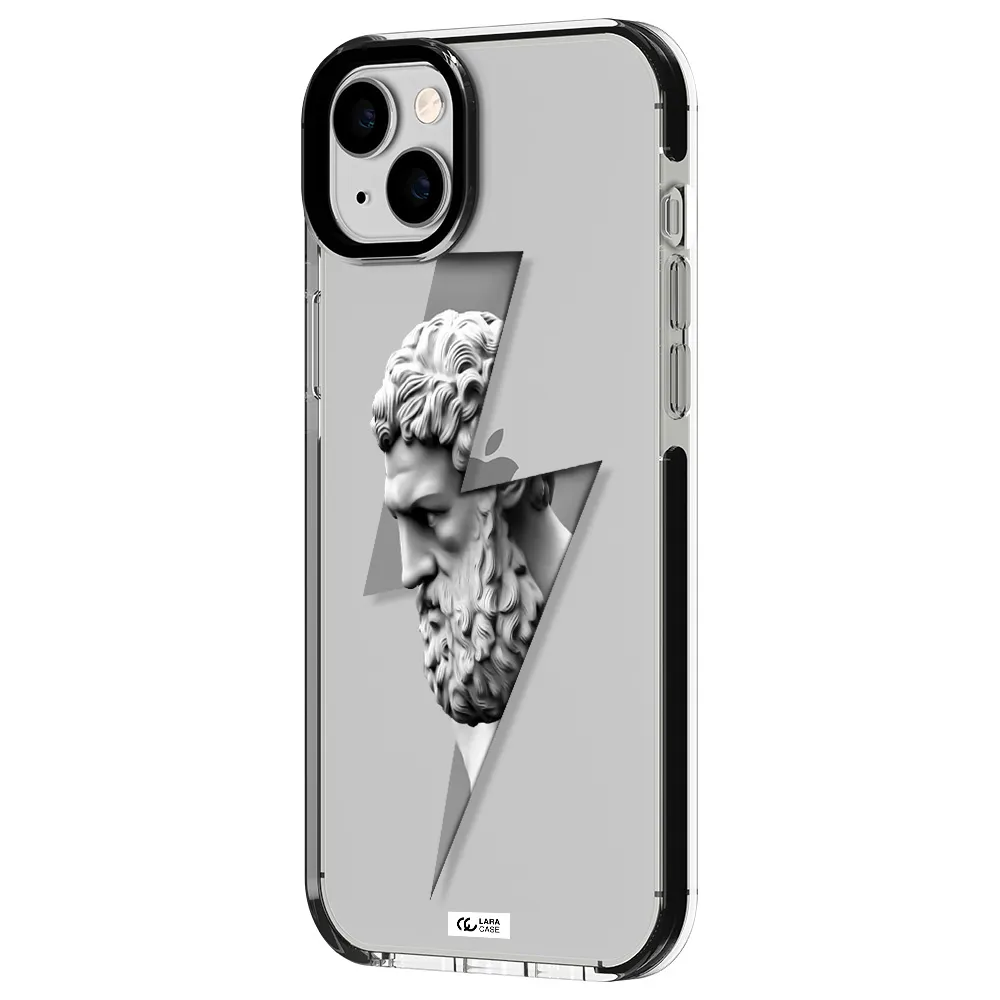 a statue of a man with a beard Apple iPhone 14 plus impact black border Case