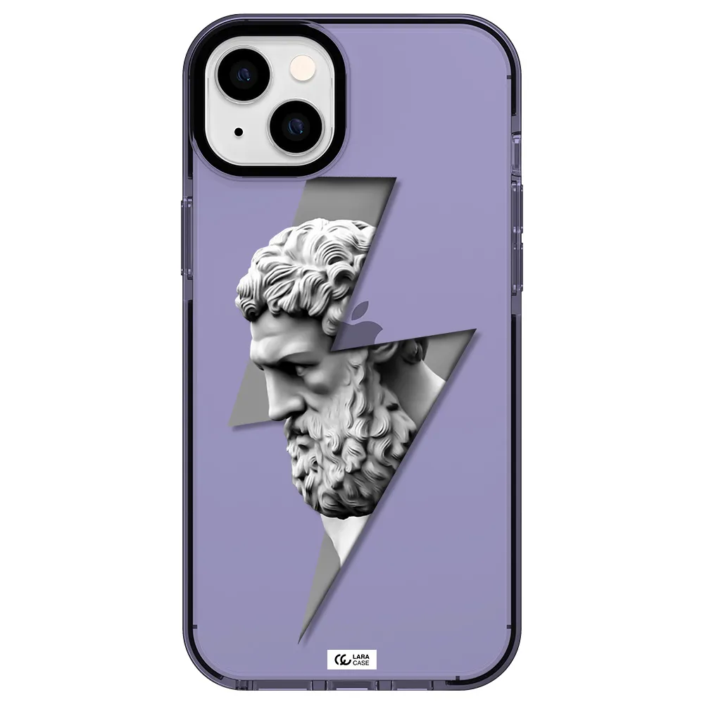 a statue of a man with a beard Apple iPhone 14 plus impact Lilac Case
