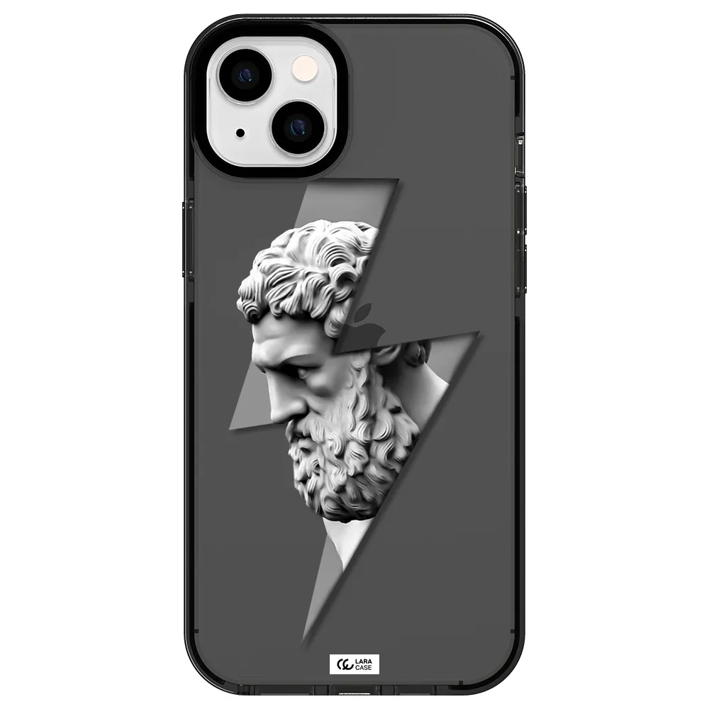 a statue of a man with a beard Apple iPhone 14 plus impact Smoke Black Case
