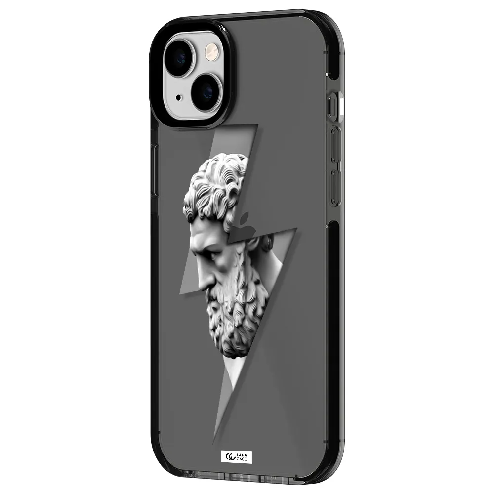 a statue of a man with a beard Apple iPhone 14 plus impact Smoke Black Case