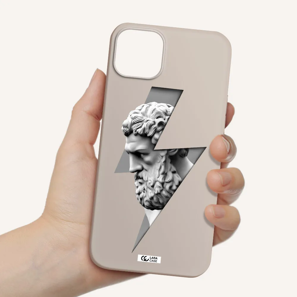 a statue of a man with a beard Apple iPhone 14 plus Silicone Stone Case