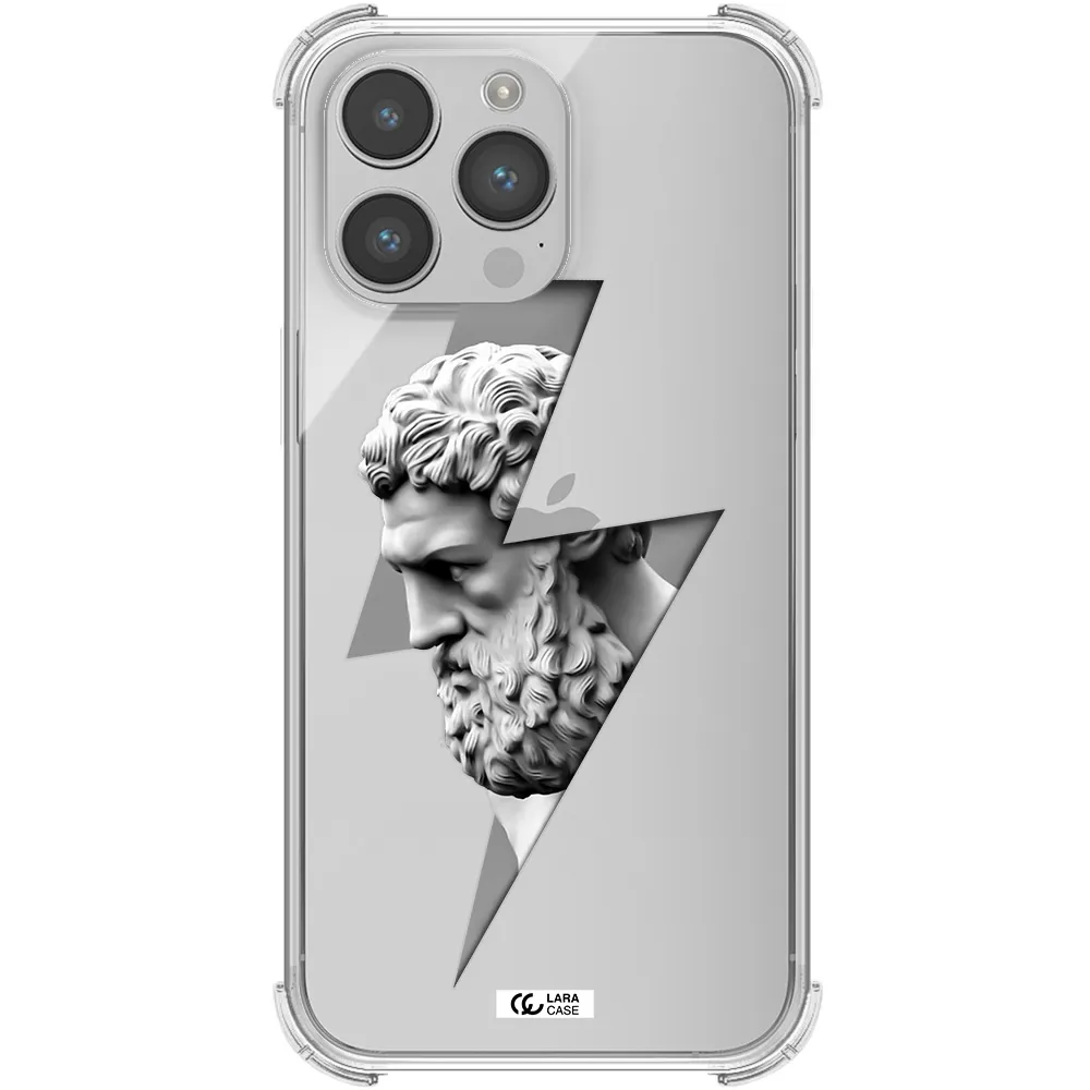 a statue of a man with a beard Apple iPhone 14 pro Clear PC Case