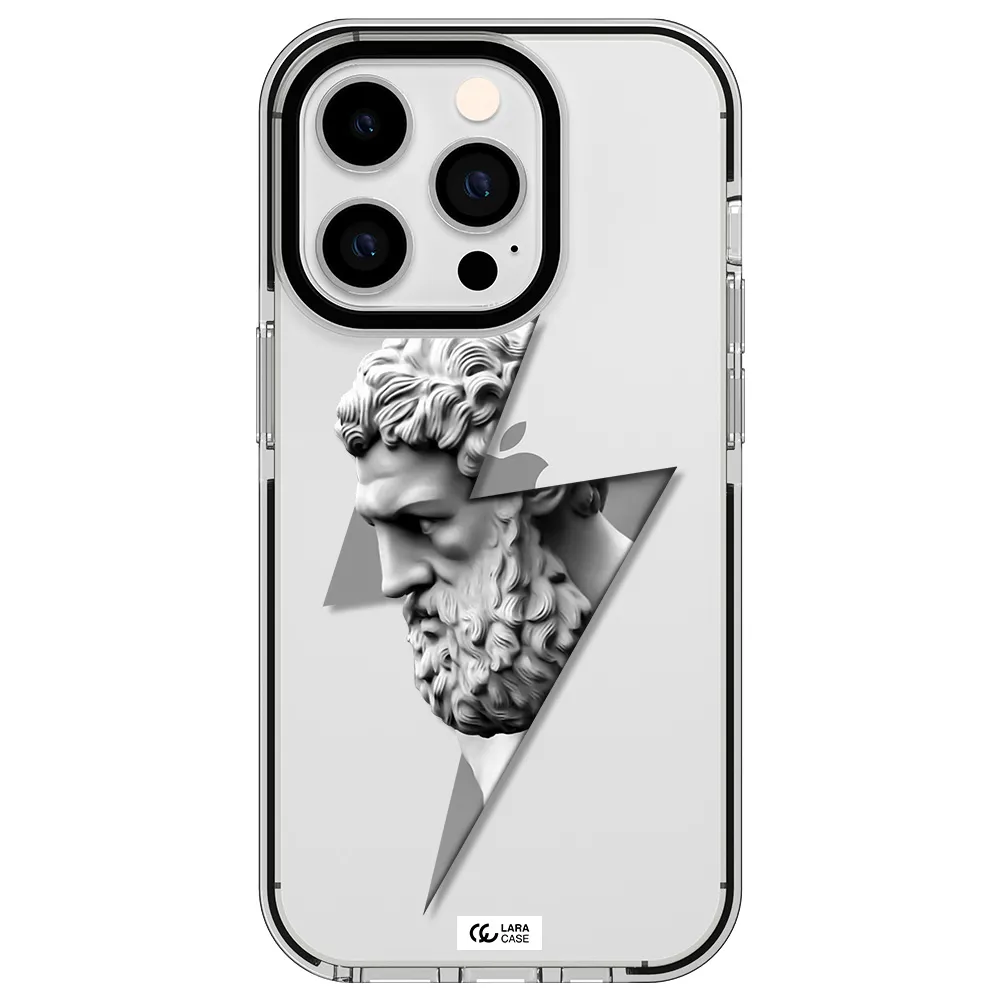 a statue of a man with a beard Apple iPhone 14 pro impact black border Case