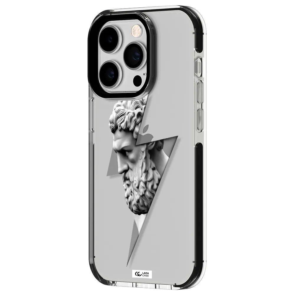 a statue of a man with a beard Apple iPhone 14 pro impact black border Case