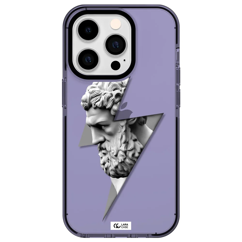 a statue of a man with a beard Apple iPhone 14 pro impact Lilac Case